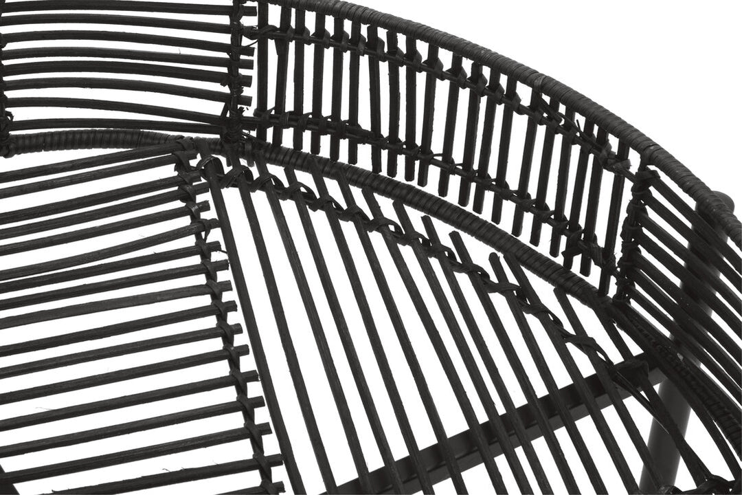 Fairmont Rattan Side Tables – Black (Set of 2)