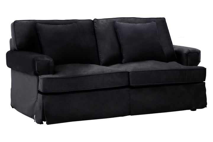 Ralph Two-Seater Black Velvet Sofa