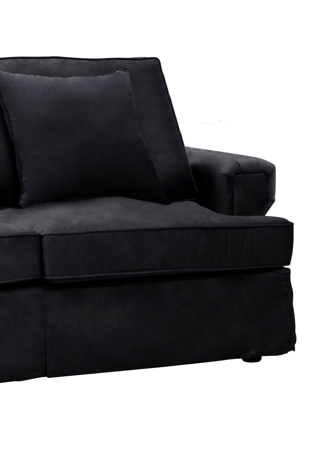 Ralph Two-Seater Black Velvet Sofa