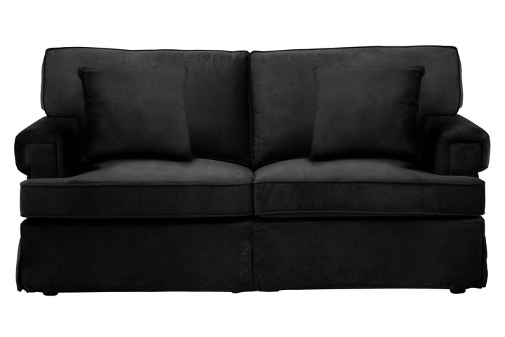 Ralph Two-Seater Black Velvet Sofa