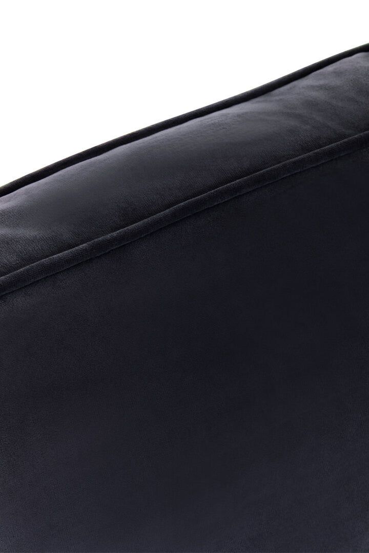 Capri Three-Seater Black Velvet Chaise Sofa