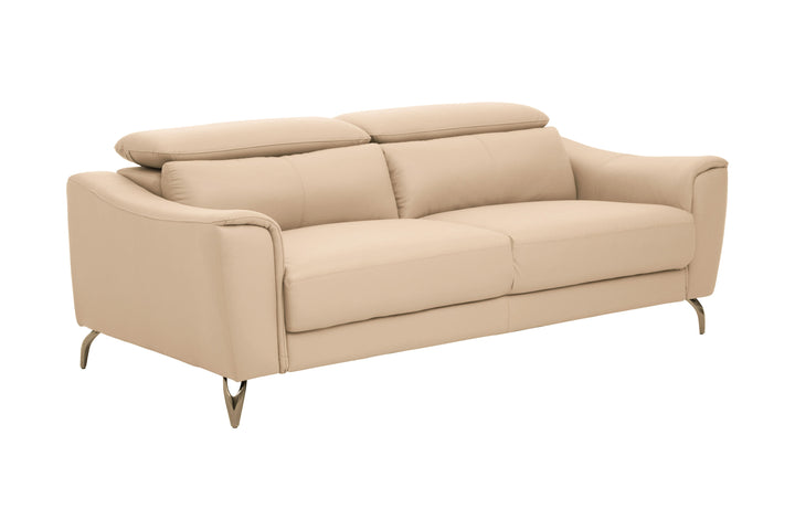 Padua Three-Seater Stone Leather Sofa