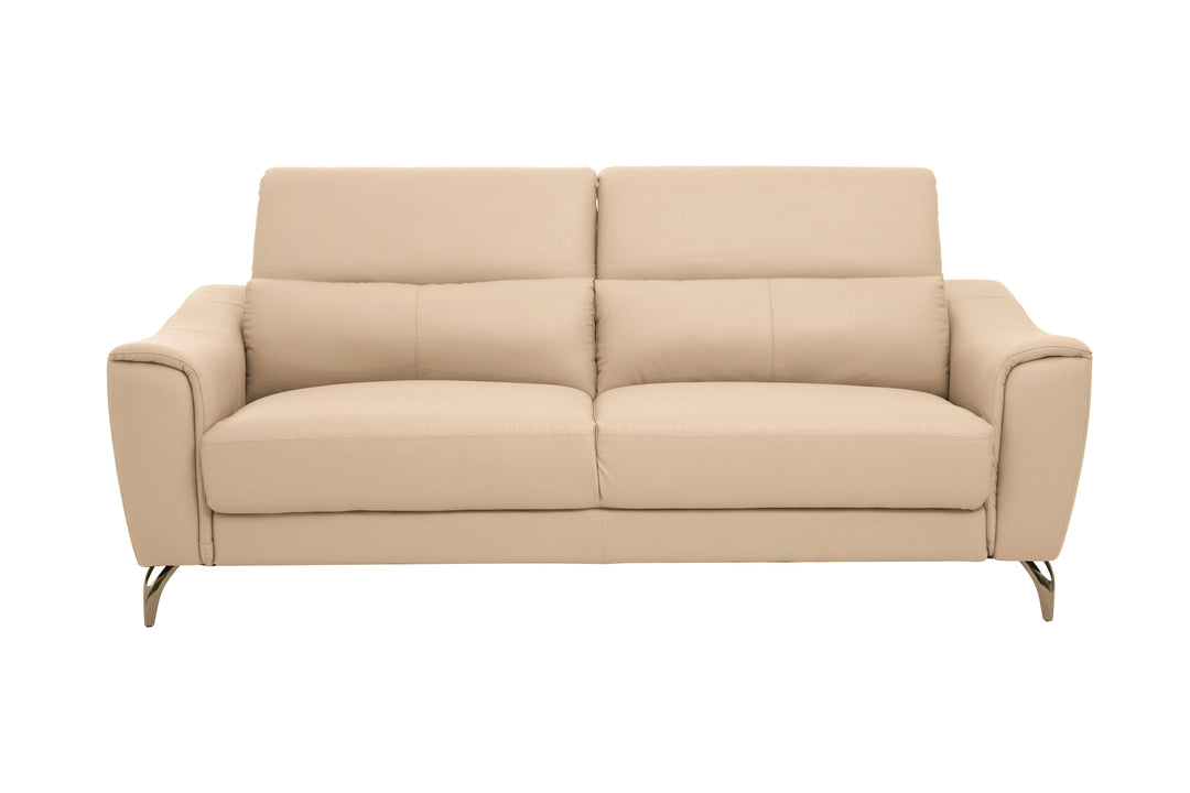 Padua Three-Seater Stone Leather Sofa