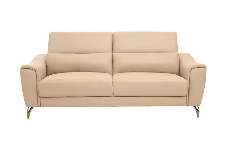 Chroma Leather Sofa – Stone (3 Seat)