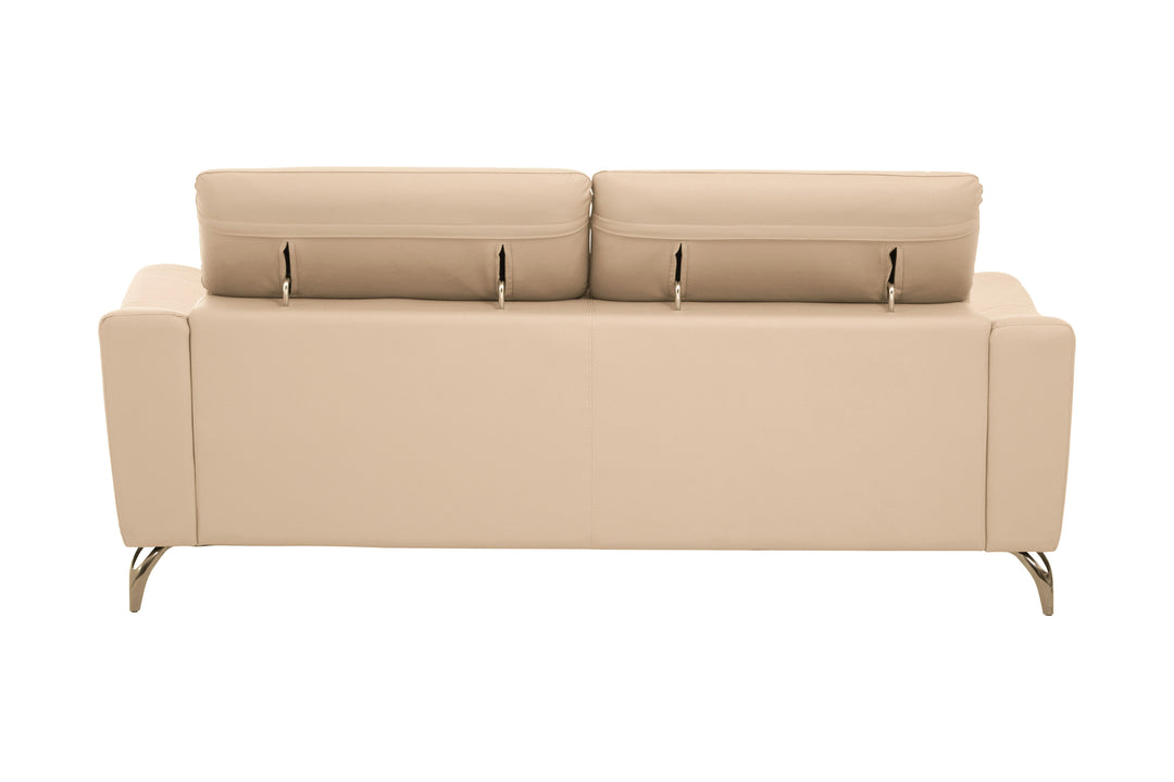 Padua Three-Seater Stone Leather Sofa