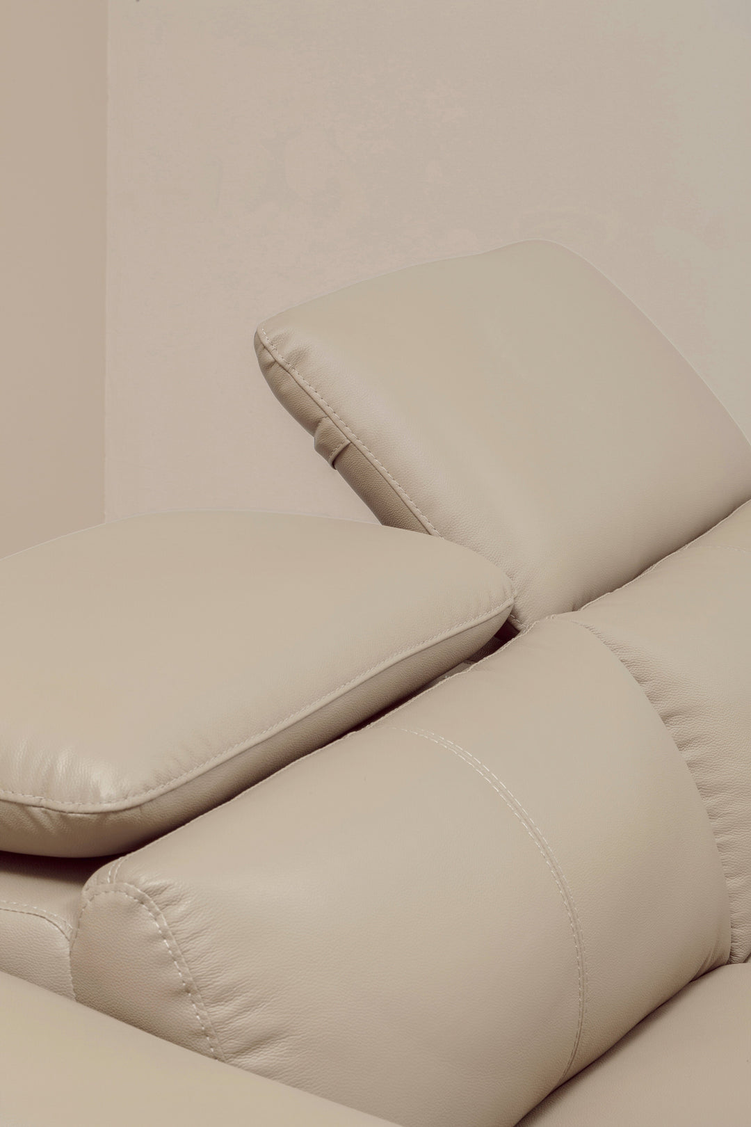 Padua Three-Seater Stone Leather Sofa