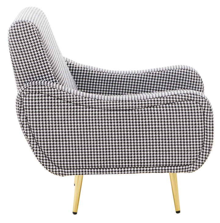 Holli Armchair in Black and White Checkered Upholstery