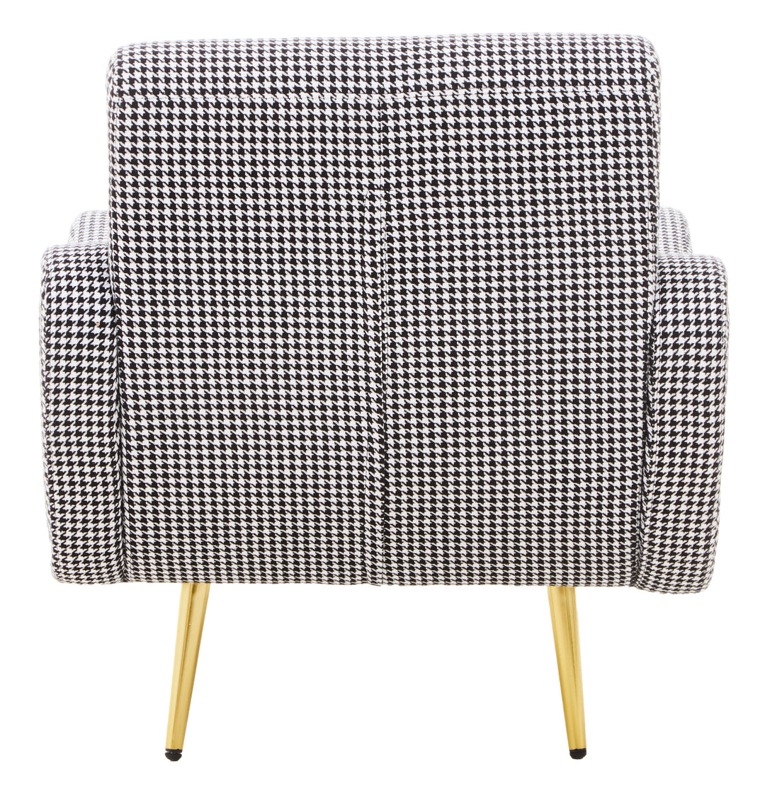 Holli Armchair in Black and White Checkered Upholstery