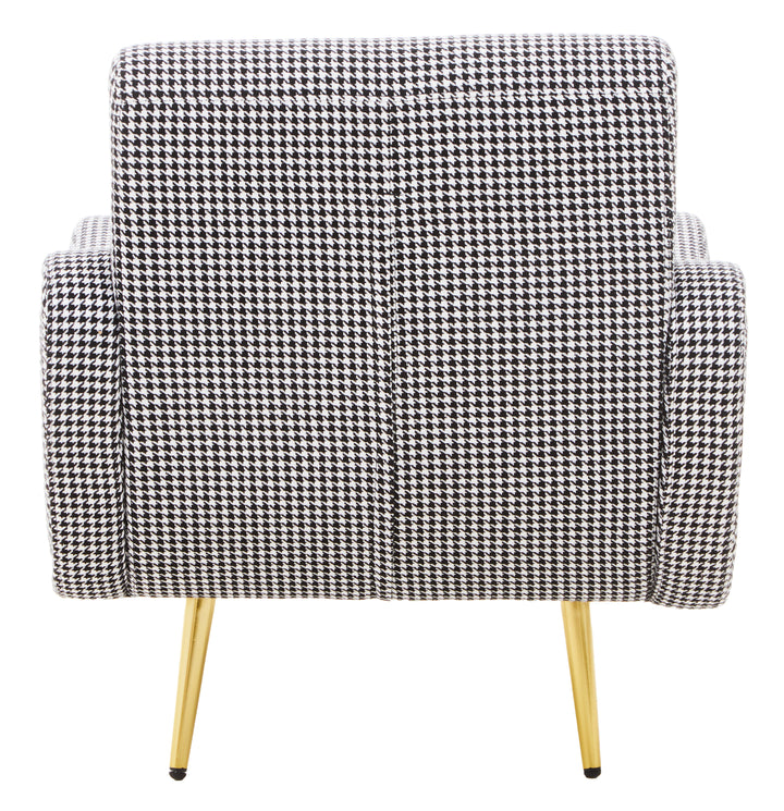 Holli Armchair in Black and White Checkered Upholstery