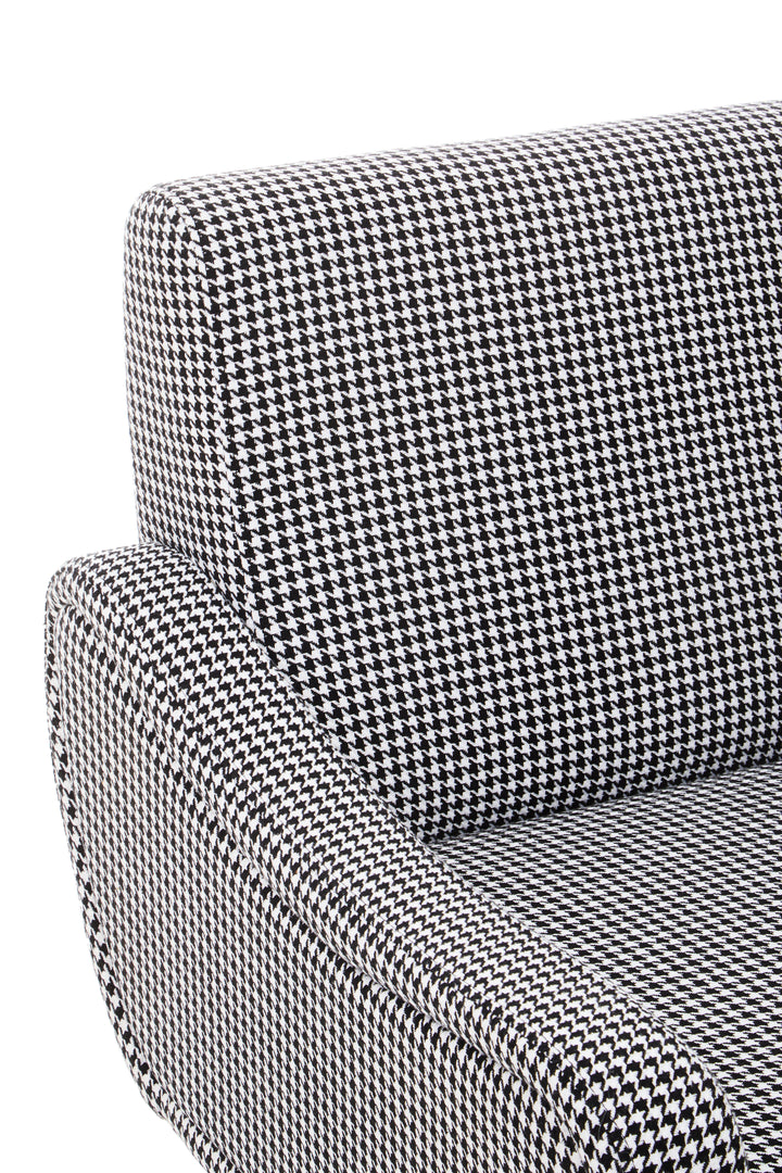 Holli Armchair in Black and White Checkered Upholstery