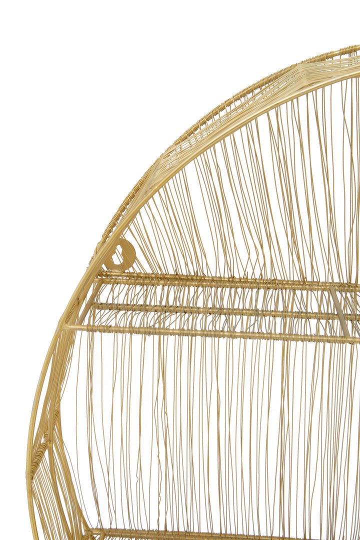 Enzo Round Wall Shelf in Gold Wire Frame