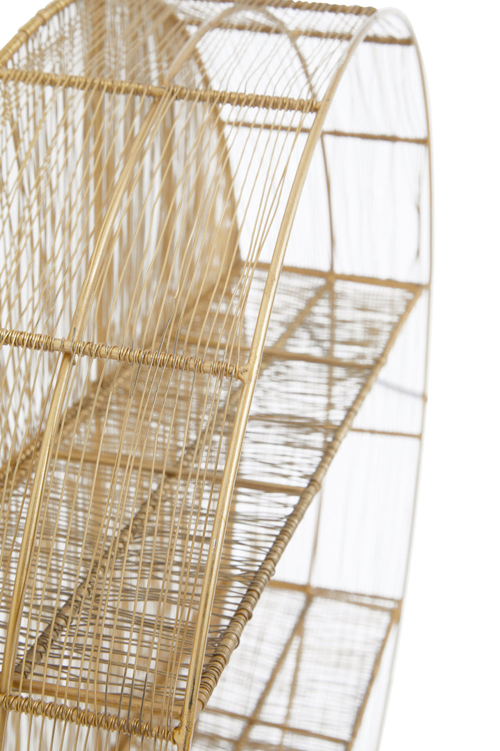 Enzo Round Wall Shelf in Gold Wire Frame