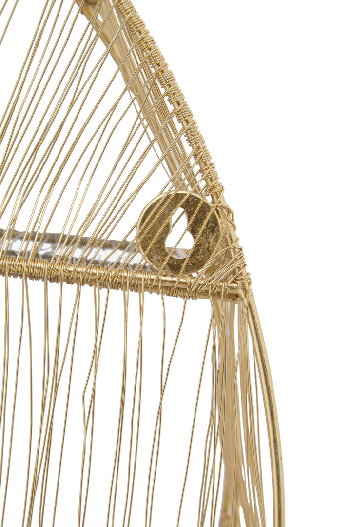 Enzo Round Wall Shelf in Gold Wire Frame