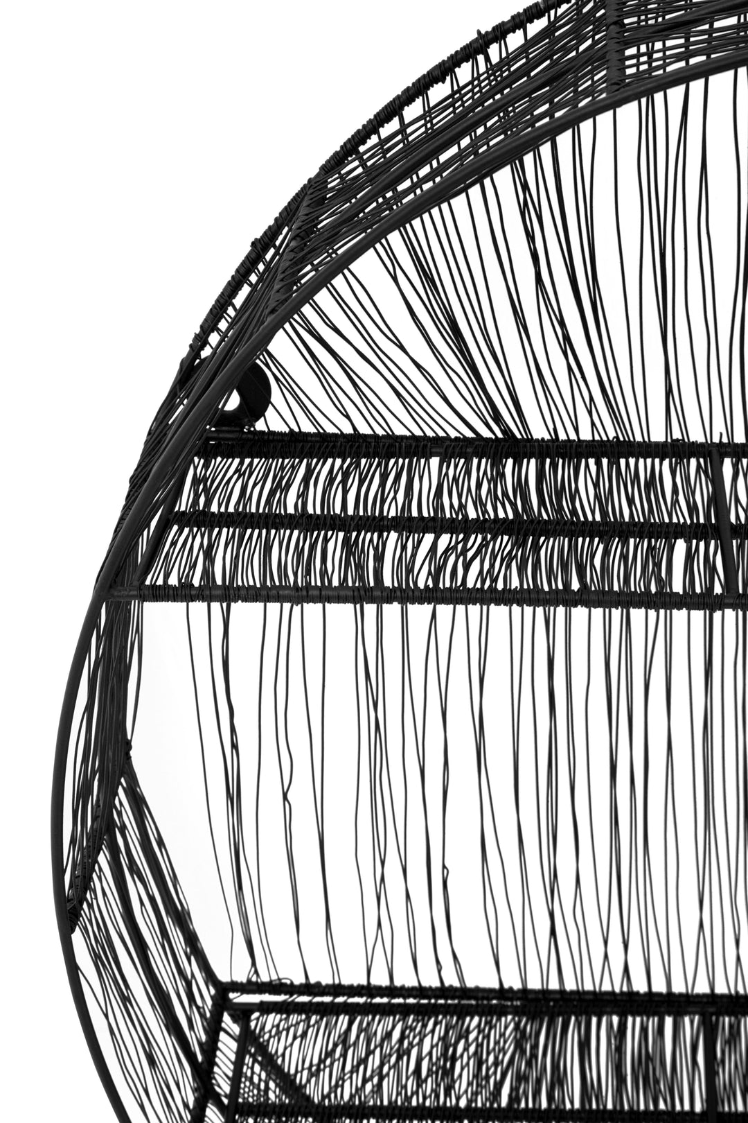 Enzo Round Wall Shelf in Black Wire Frame