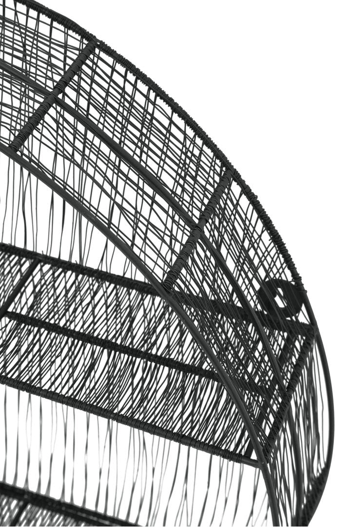 Deline Round Wall Shelf – Black Wire