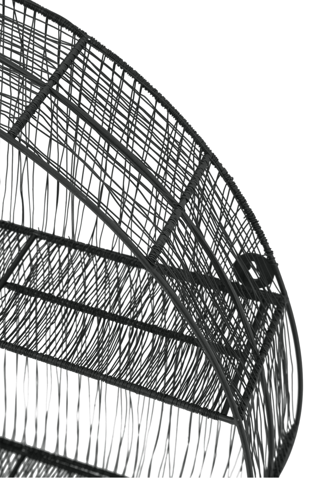 Enzo Round Wall Shelf in Black Wire Frame