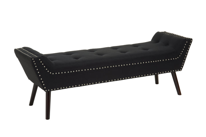Alea Upholstered Black Fabric Storage Bench
