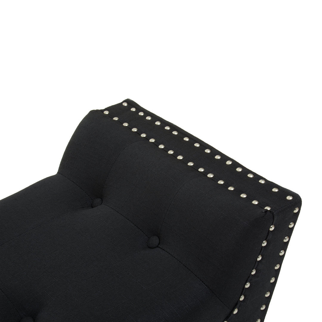 Alea Upholstered Black Fabric Storage Bench