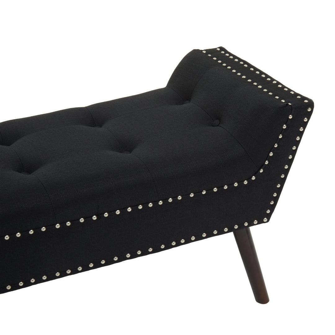 Alea Upholstered Black Fabric Storage Bench