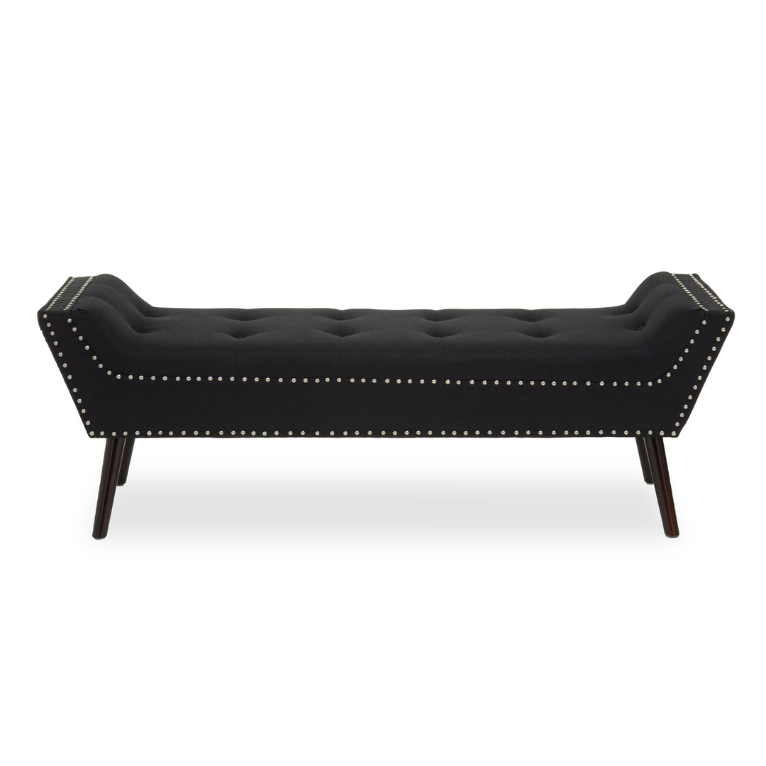 Alea Upholstered Black Fabric Storage Bench