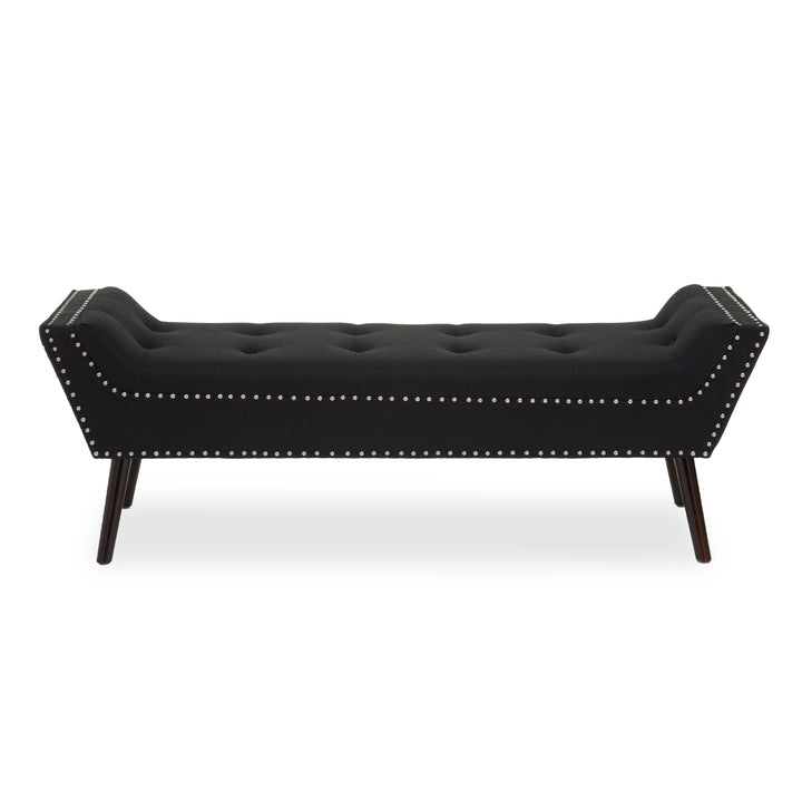 Alea Upholstered Black Fabric Storage Bench