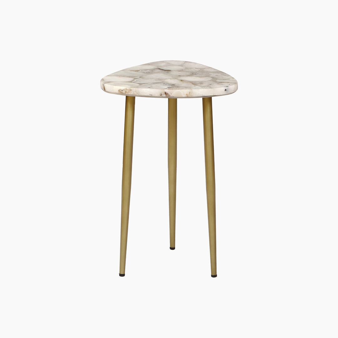 Amara White Agate Decorative Table