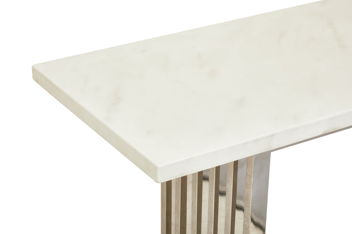 Moda Console Table with White Marble Top