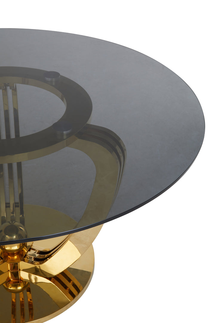 Moda Dining Table with Grey Tempered Glass Top