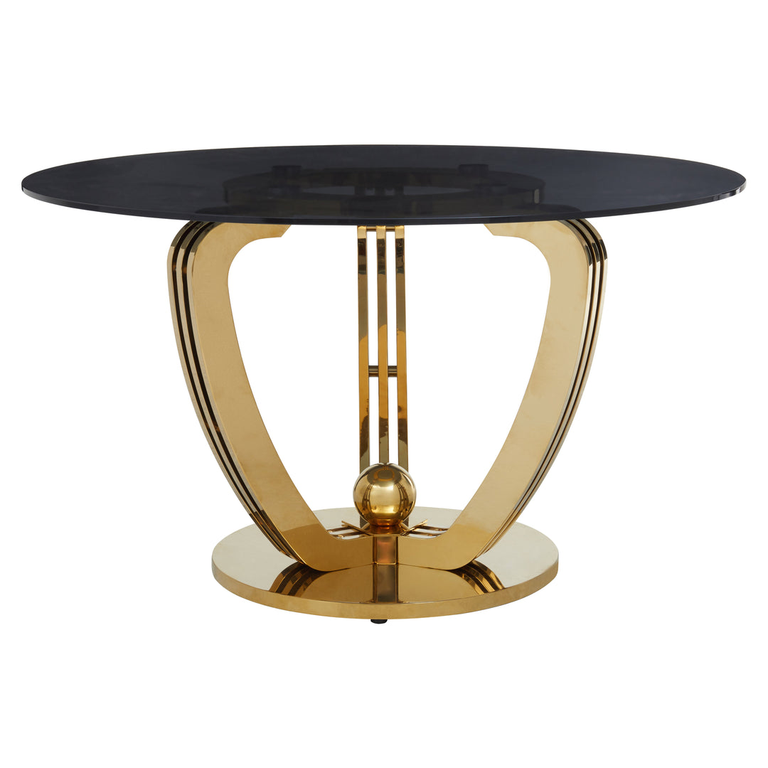 Moda Dining Table with Grey Tempered Glass Top