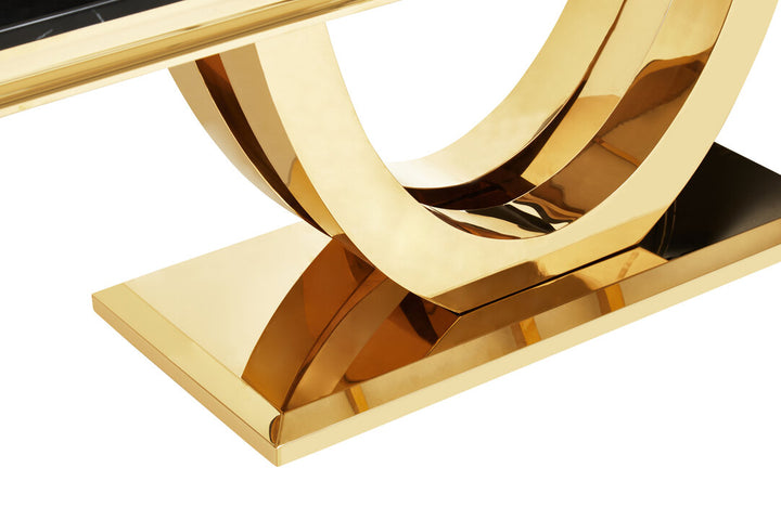 Snowdrop Dining Table – Black Marble (Rectangular)