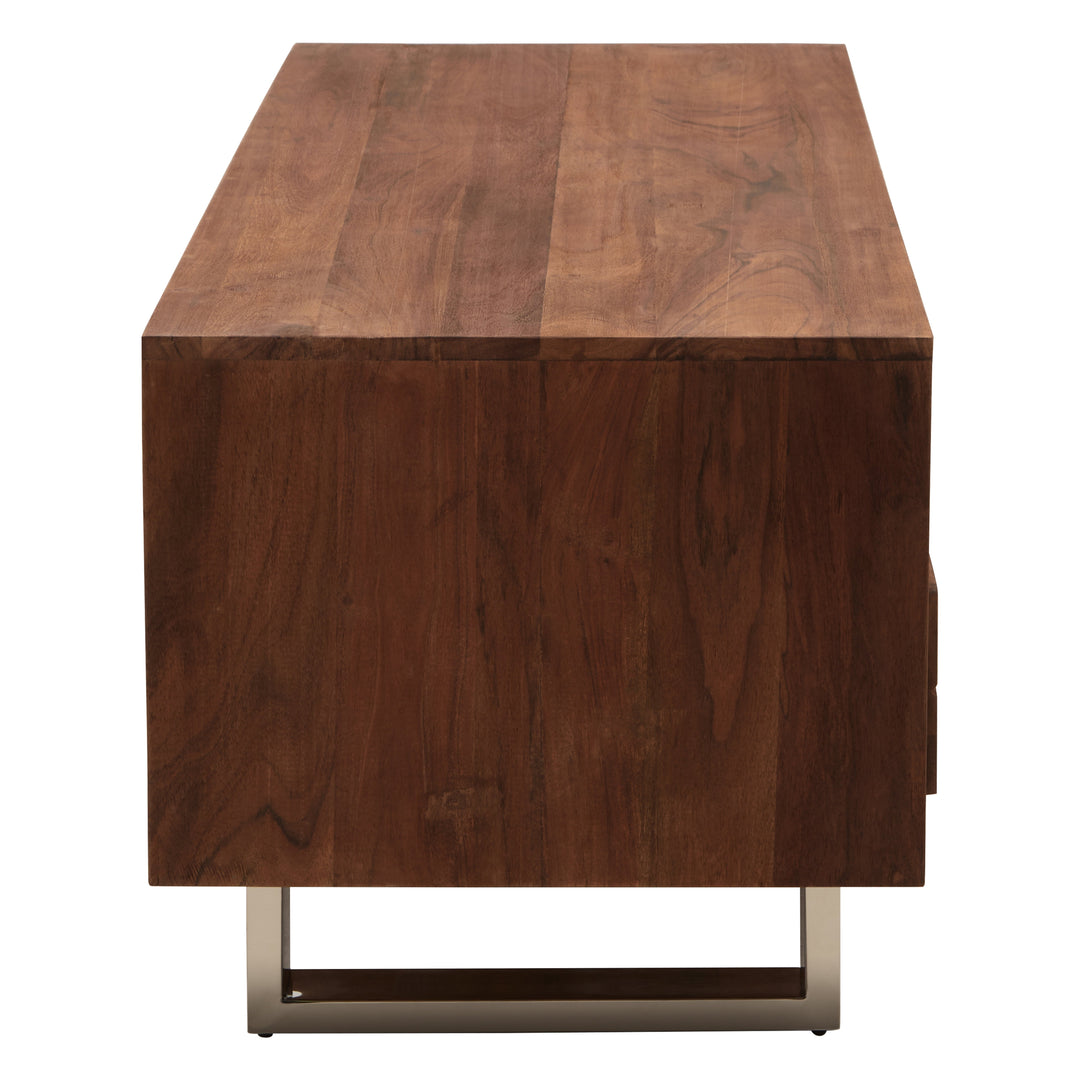 Simla Media Unit in Acacia Wood with 3 Drawers