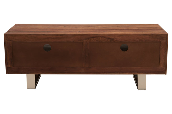 Simla Media Unit in Acacia Wood with 3 Drawers