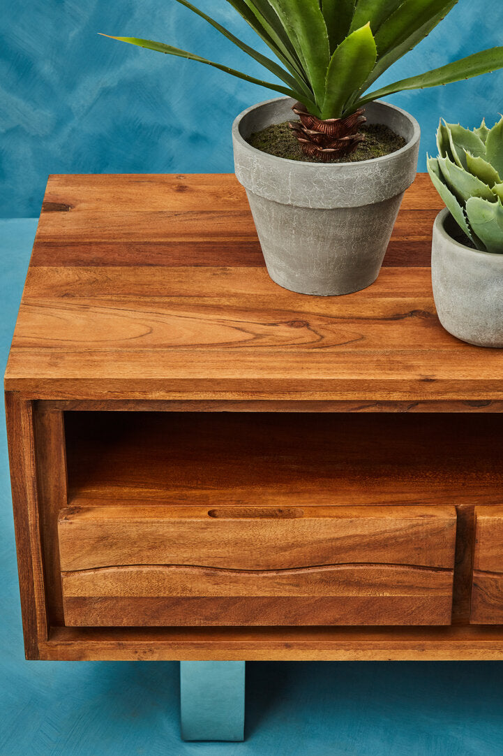 Hertford Acacia Three-Drawer Media Unit