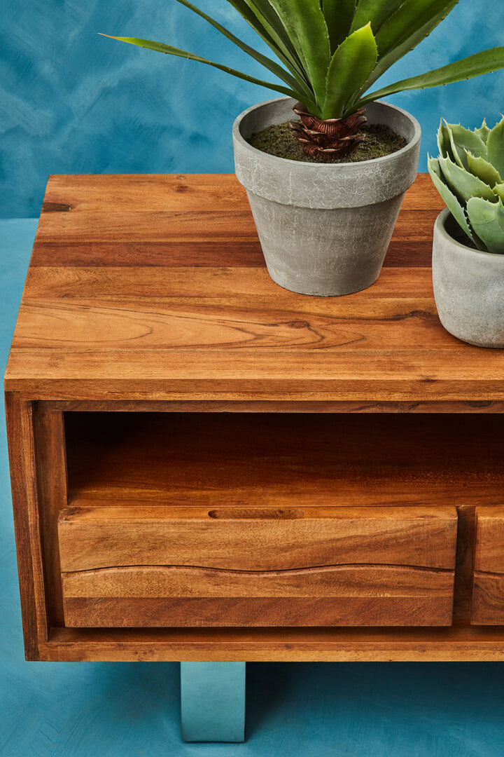 Hertford Acacia Three-Drawer Media Unit