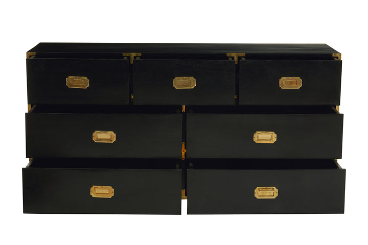 Sarter Chest in Black Mango Wood with 7 Drawers