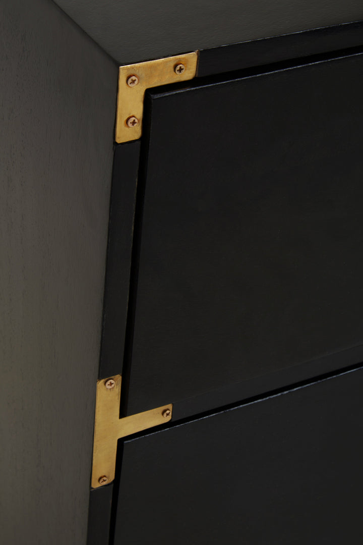 Sarter Chest in Black Mango Wood with 7 Drawers