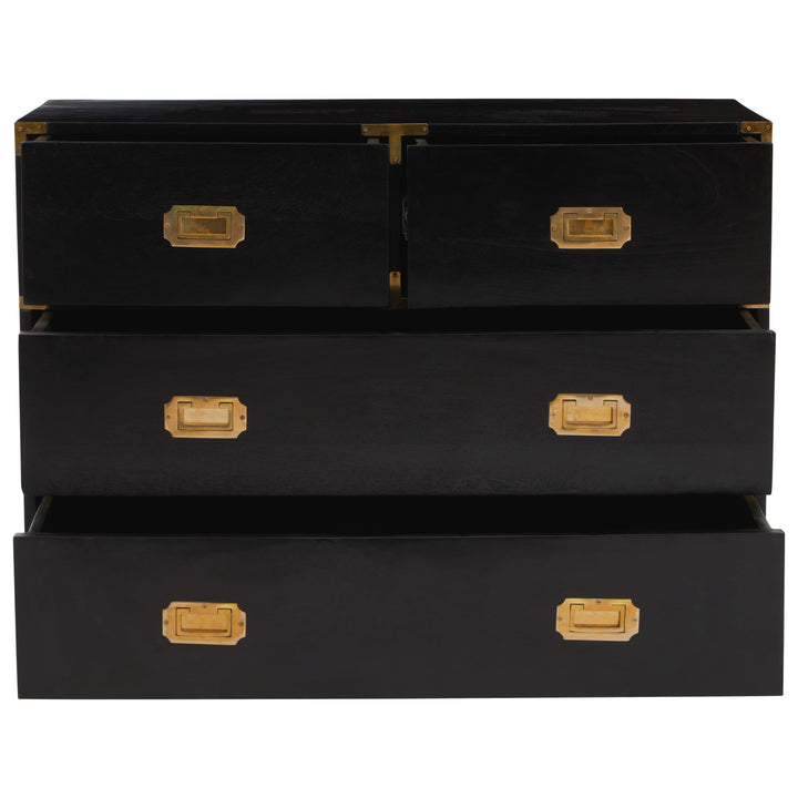 Sarter Chest in Black Mango Wood with 4 Drawers