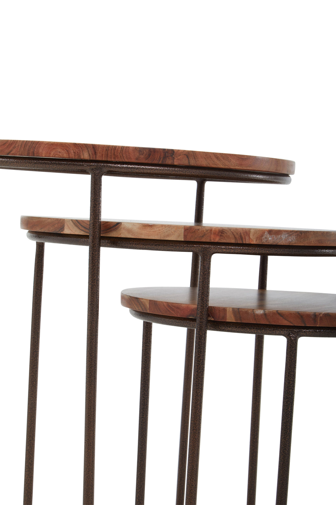 Boho 3-Piece Nest of Natural Acacia Wood Tables