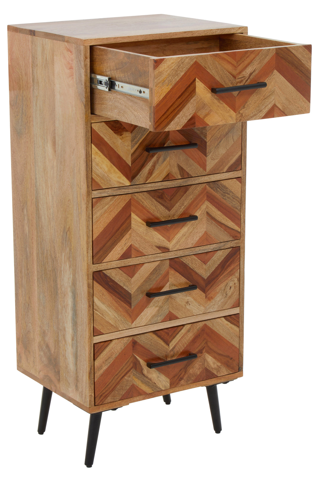 Boho Chest in Mango Wood with 5 Drawers