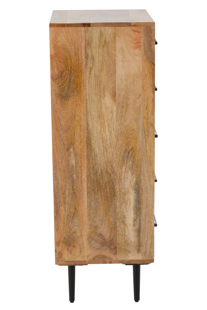 Boho Chest in Mango Wood with 5 Drawers