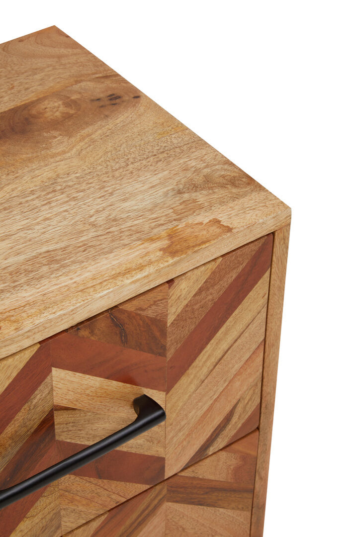 Atelier Bedside Table – Two Drawer, Mango Wood