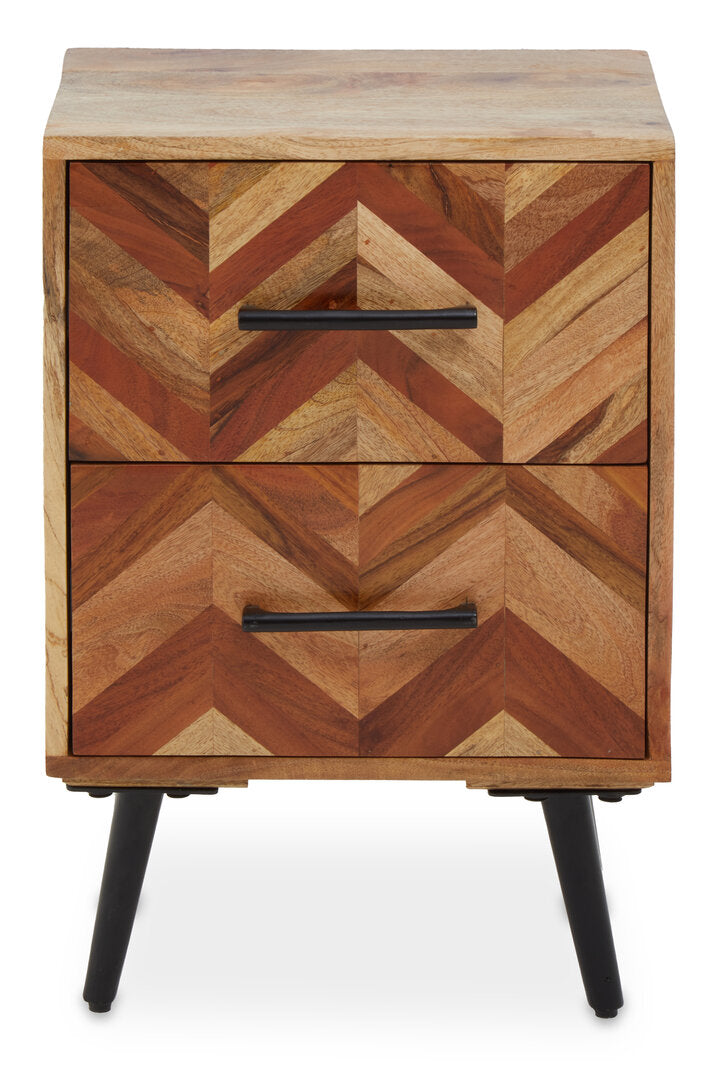 Atelier Bedside Table – Two Drawer, Mango Wood