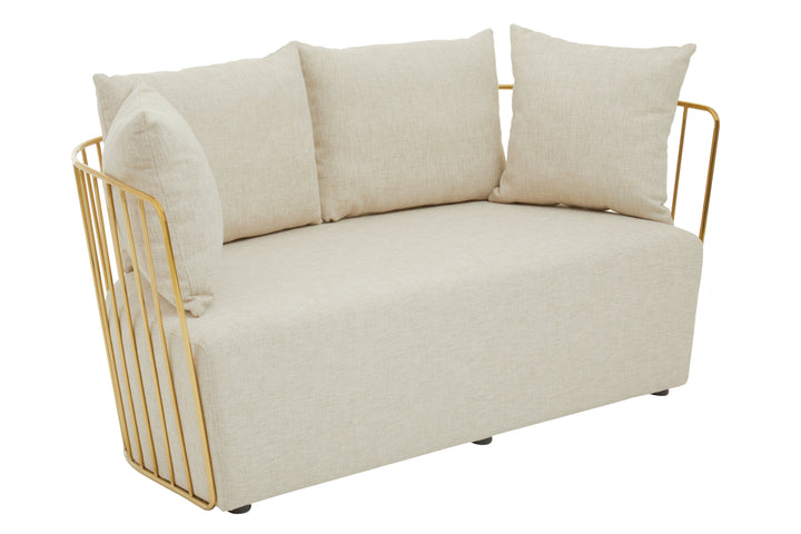 Azalea Two-Seater Natural Fabric Sofa