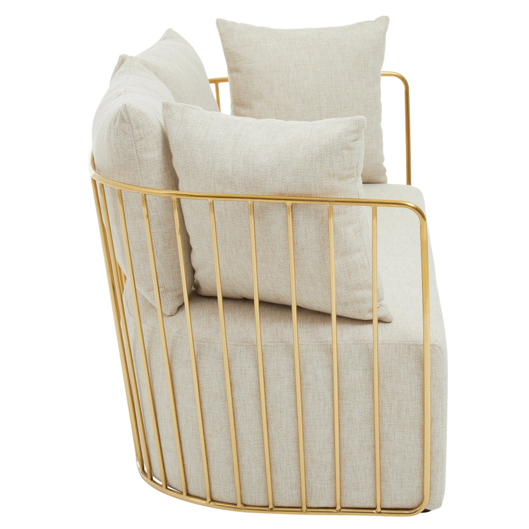 Azalea Two-Seater Natural Fabric Sofa