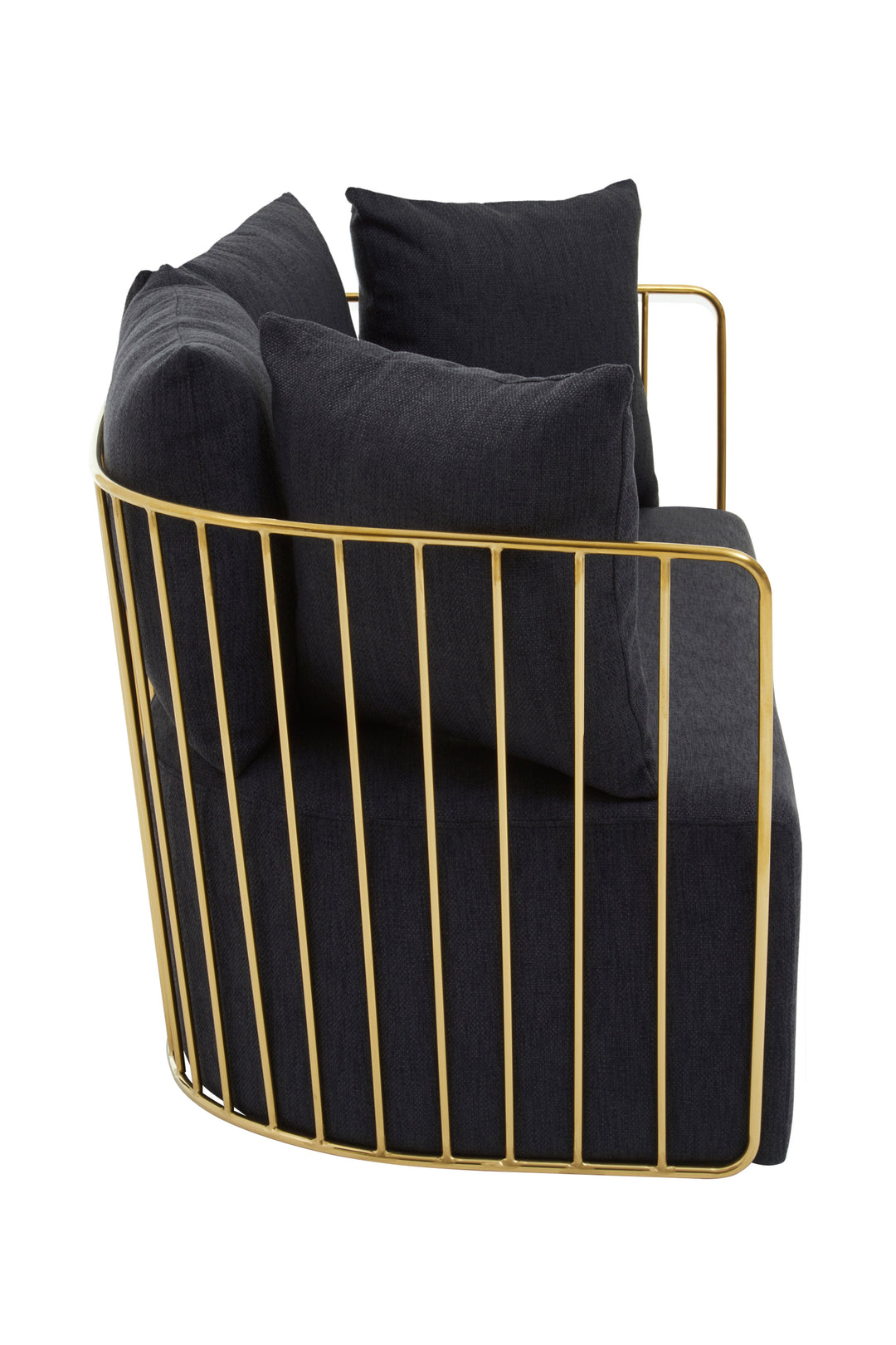Azalea Two-Seater Black Fabric Sofa
