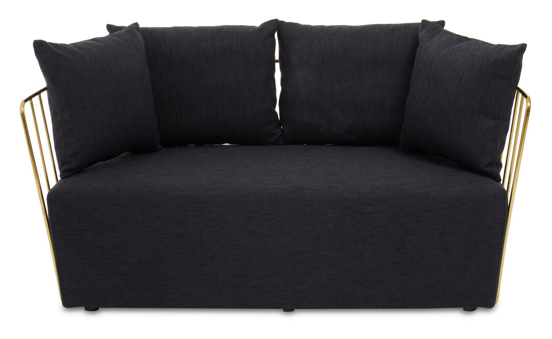 Isola Fabric Sofa – Black (2 Seat)