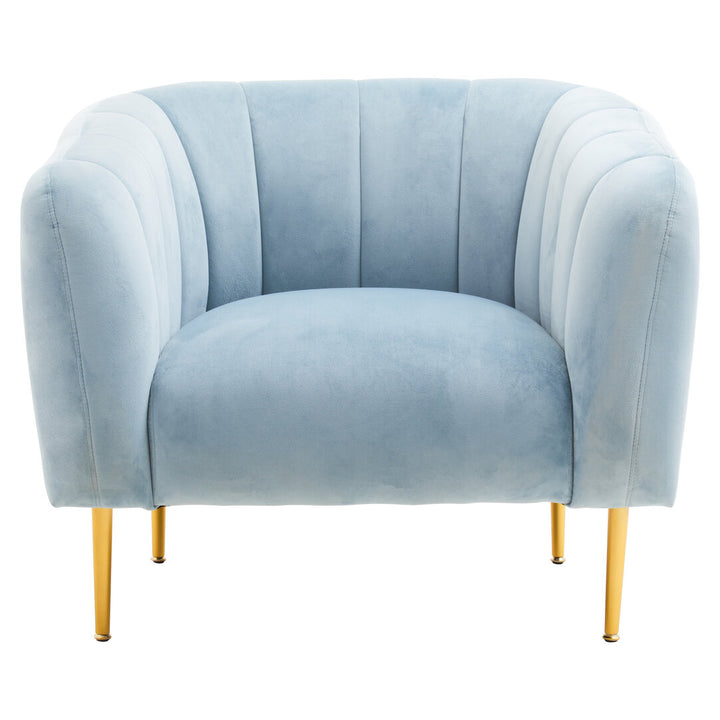 Elvora Blue Velvet Armchair