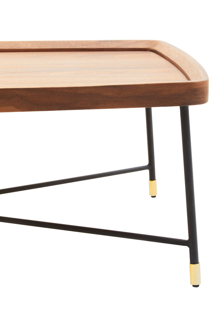 Doha Coffee Table with Metal Cross-Leg Base