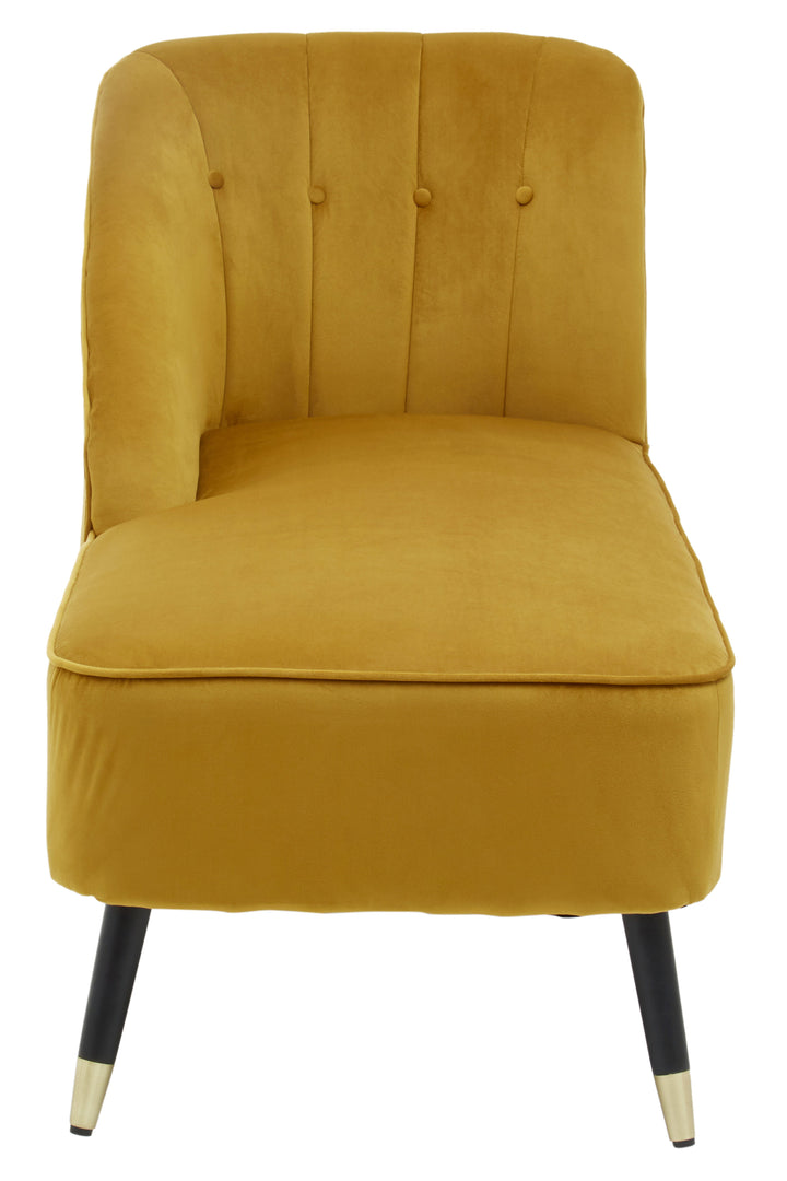 Yvette Mustard Velvet Chaise Longue