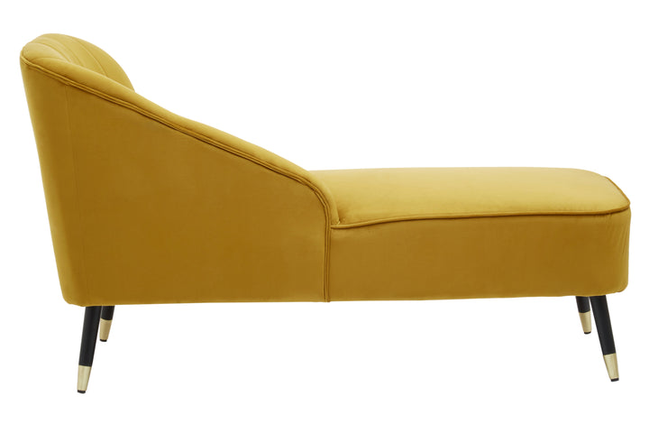 Yvette Mustard Velvet Chaise Longue